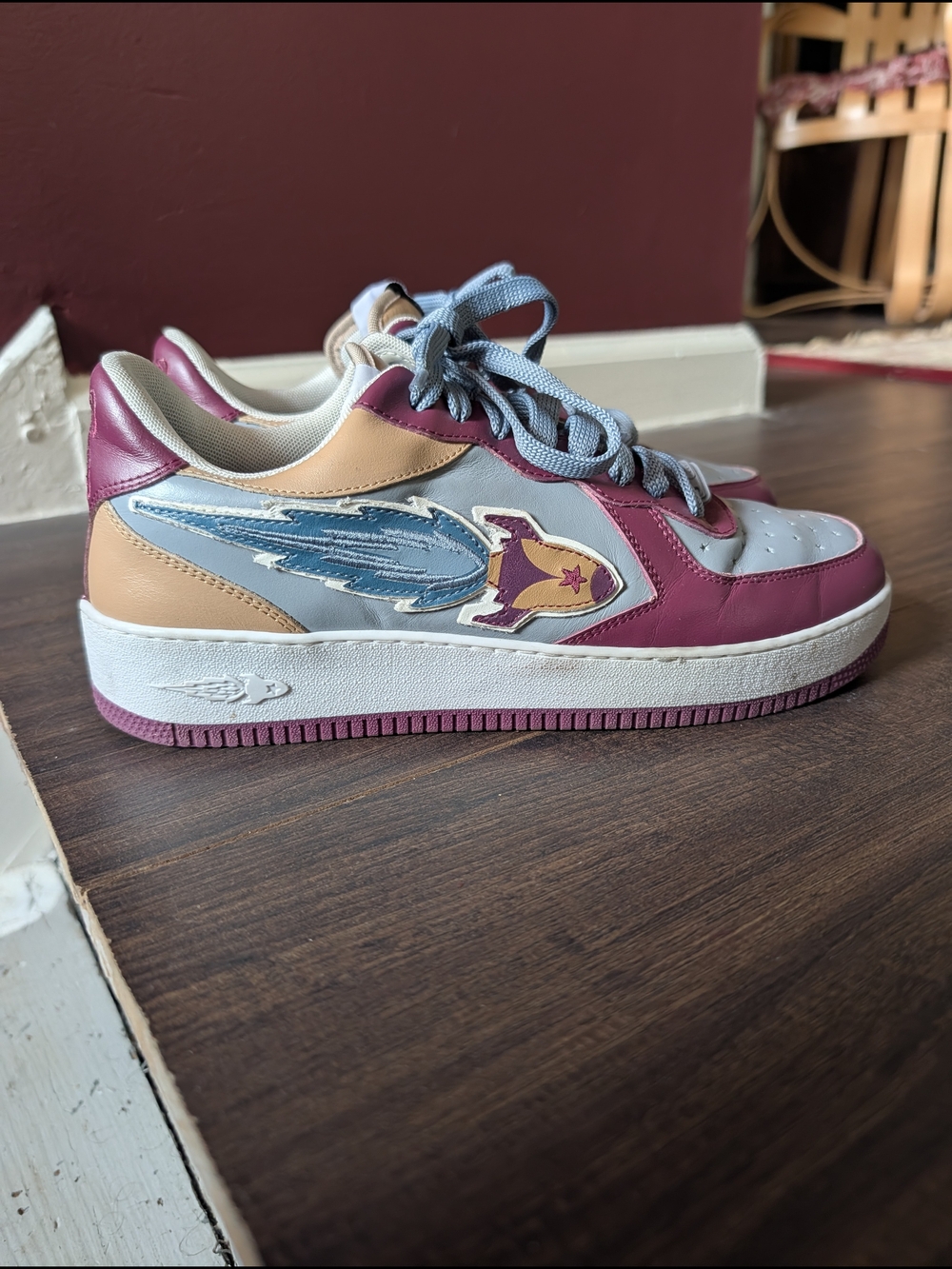 ENTERPRISE JAPAN Leather Rocket Spaceship AF1 Multicolor Low-Top Sneakers 41
